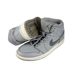 Nike Air Jordan 1 Mid Wolf Grey Men's Size 8.5 Basketball‎ Shoes Retro OG